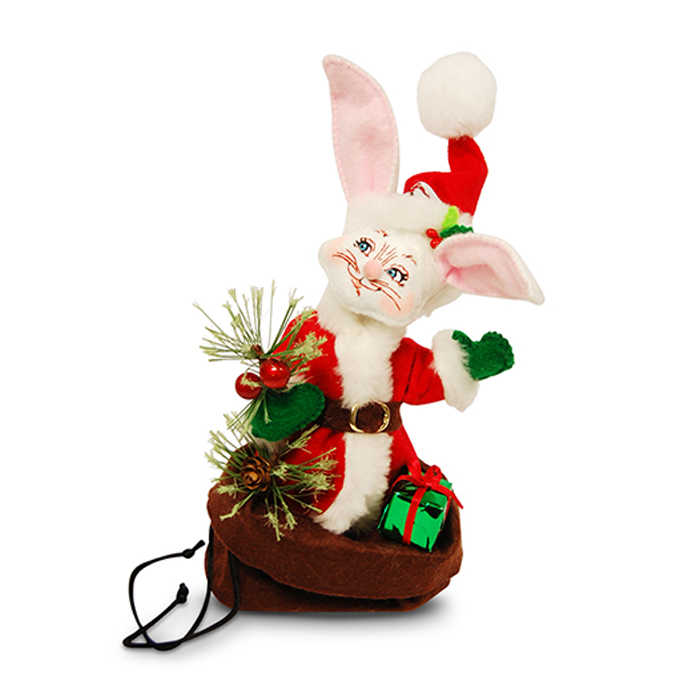 6 inch winter berry bunny